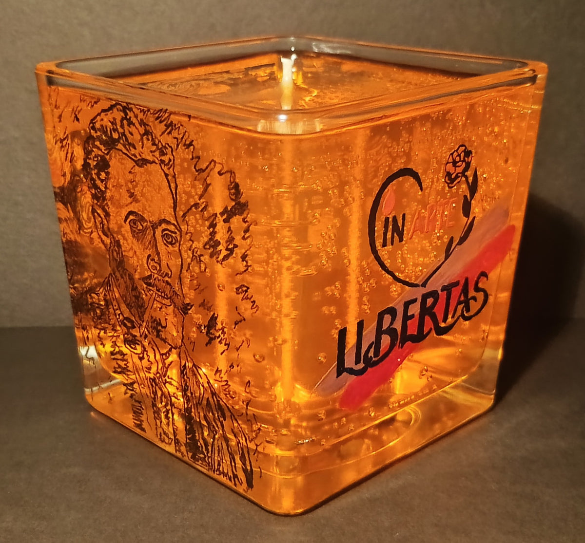 The Starry Night - Collectible 1/1 Hand-Painted Functional Candle