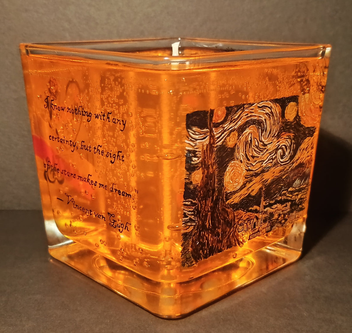 The Starry Night - Collectible 1/1 Hand-Painted Functional Candle