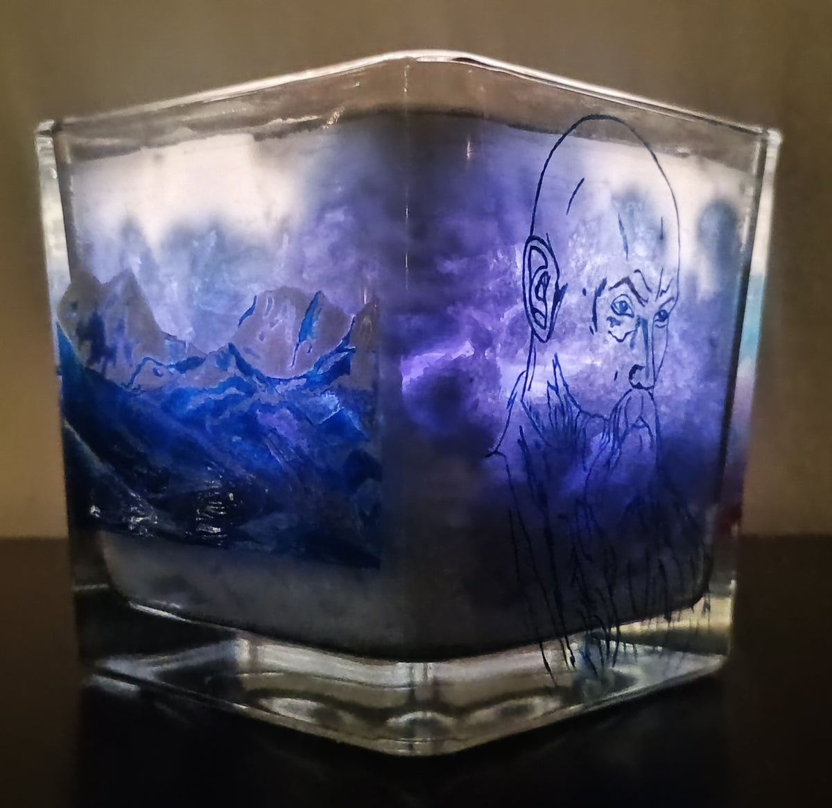 Himalayas · Collectible 1/1 Hand-Painted Functional Candle