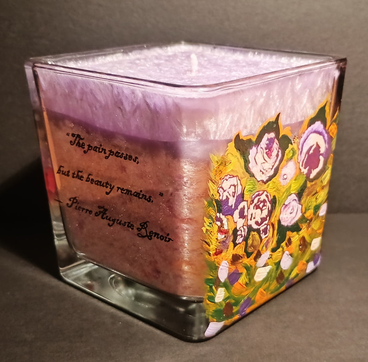 Roses · Collectible 1/1 Hand-Painted Functional Candle