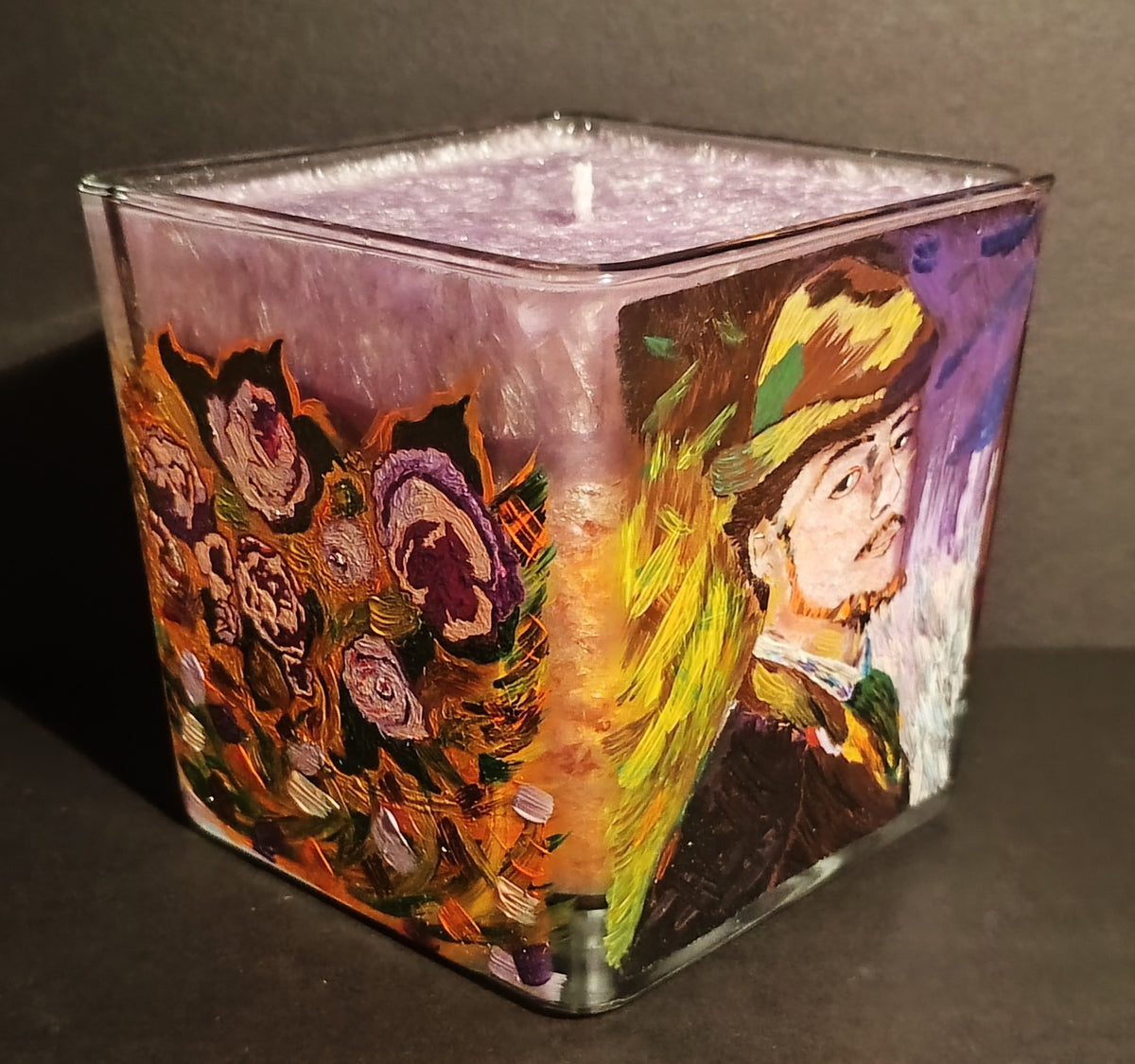 Roses · Collectible 1/1 Hand-Painted Functional Candle