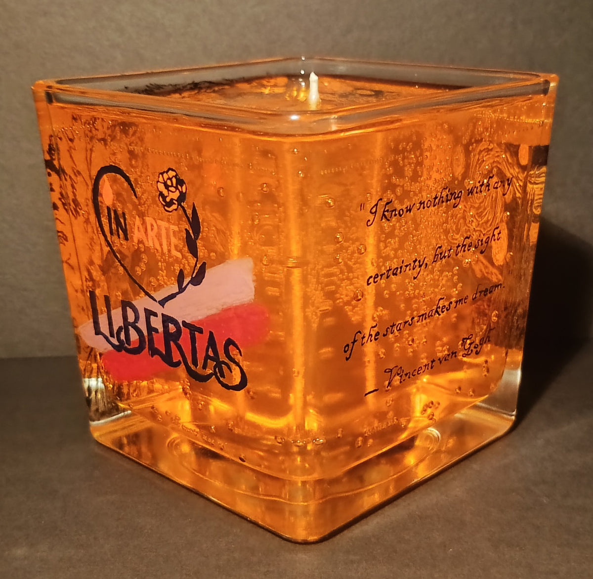 The Starry Night - Collectible 1/1 Hand-Painted Functional Candle